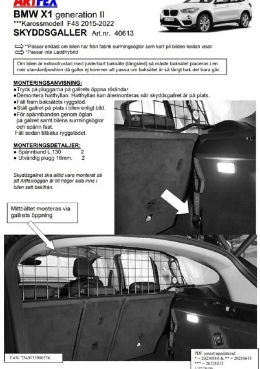 Artfex Lastgaller / Hundgaller Bmw X1 F48 2015-2022