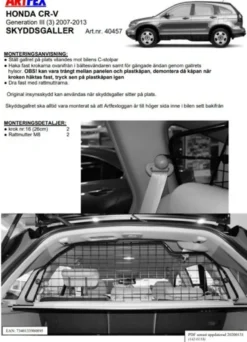 Artfex Lastgaller / Hundgaller Honda CR-V III 2007-2013