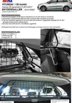 Artfex Lastgaller / Hundgaller Hyundai i30 Kombi GD 2013-2017