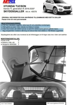 Artfex Lastgaller / Hundgaller Hyundai Tucson III 2016-2020