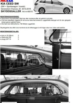 Artfex Lastgaller / Hundgaller Kia Ceed Kombi (JD) 2012-2018