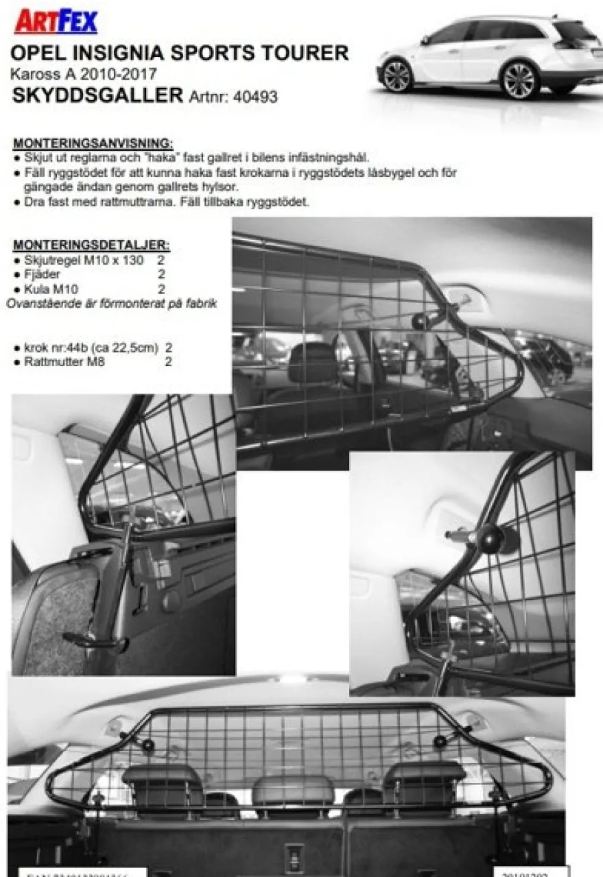 Artfex Lastgaller / Hundgaller Opel Insignia A Sport Tourer 2010-2017