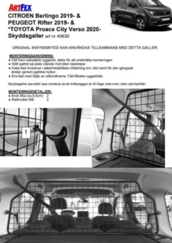 Artfex Lastgaller / Hundgaller Peugeot Rifter 2019->