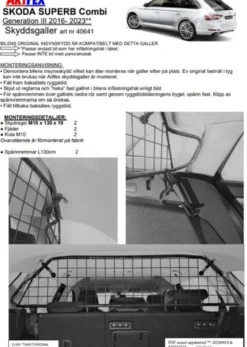 Artfex Lastgaller / Hundgaller Skoda Superb Kombi III 2016-2023