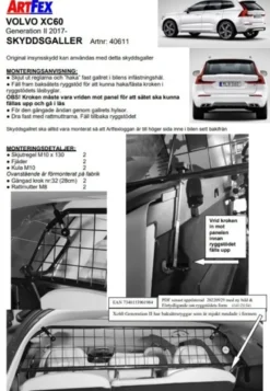 Artfex Lastgaller / Hundgaller Volvo XC60 II 2017->