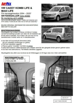 Artfex Lastgaller / Hundgaller VW Caddy 2004-2020