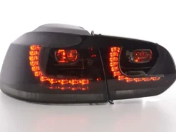 Baklampor LED Svart VW Golf MK6 2008-2013