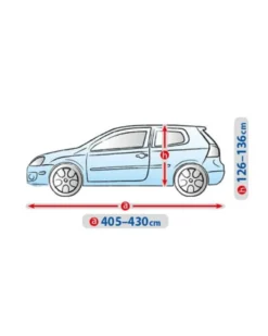 Bilöverdrag Basic Garage L1 Hatchback 405–430 cm – Ljusgrå