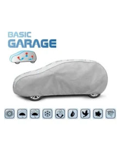 Bilöverdrag Basic Garage L1 Hatchback 405–430 cm – Ljusgrå