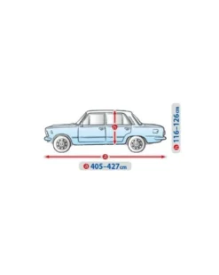 Bilöverdrag Basic Garage L125 Sedan 405–427 cm – Ljusgrå