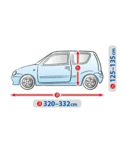 Bilöverdrag Basic Garage S126 320–332 cm – Ljusgrå