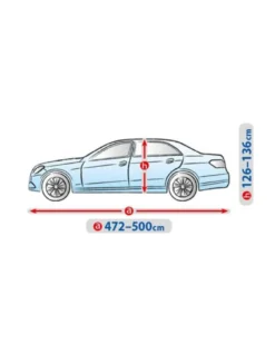 Bilöverdrag Basic Garage XL Sedan 472–500 cm – Ljusgrå