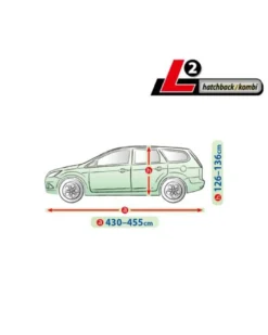 Bilöverdrag Membrane Garage L2 Hatchback/Kombi 430–455 cm – Grön