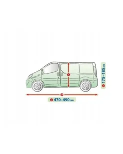 Bilöverdrag Mobile Garage L480 Transportbil/Campervan 470-490 cm – Grå