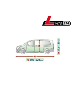 Bilöverdrag Mobile Garage Mercedes Vito L Campervan 500–520 cm – Grå