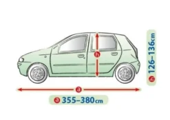 Bilöverdrag Mobile Garage M1 Hatchback 355–380 cm – Grå