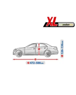 Bilöverdrag Optimal Garage XL Sedan 472–500 cm – Grå