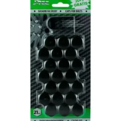 Blank Svart Hjulmutterkåpa 21mm