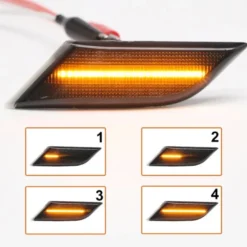Dynamisk Led Skärmblinkers Svart / Smoke VW Transporter T6.1 2019-><noscript><img width=