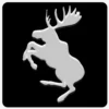 Emblem Fyrkantig Volvo Stegrande Älg Svart/Grå Stor