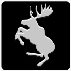 Emblem Fyrkantig Volvo Stegrande Älg Svart/Grå Stor