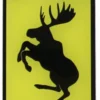 Emblem Rektangulär Volvo Stegrande Älg 3D Gul/Svart Svensk Flagga