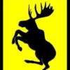 Emblem Rektangulär Volvo Stegrande Älg Svensk Flagga