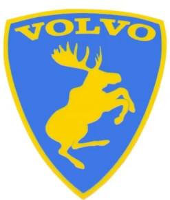 Emblem Sköld Volvo Stegrande Älg Blå/Gul - Höger