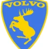 Emblem Sköld Volvo Stegrande Älg Blå/Gul - VÄNSTER