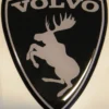 Emblem Sköld Volvo Stegrande Älg 3D Svart/Grå