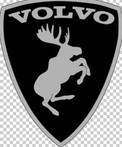 Emblem Sköld Volvo Stegrande Älg Svart/Ljusgrå - HÖGER