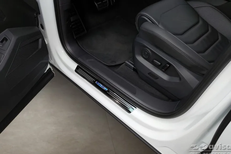 Instegslister i Blank Svart Stål VW Touareg III 2018->