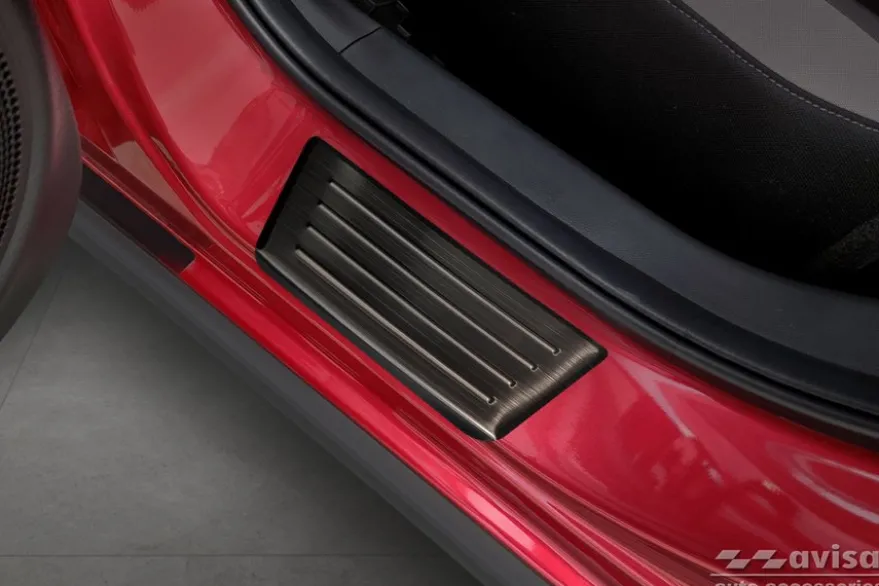 Instegslister i Borstad Svart Stål Honda Jazz V Crosstar 2020->