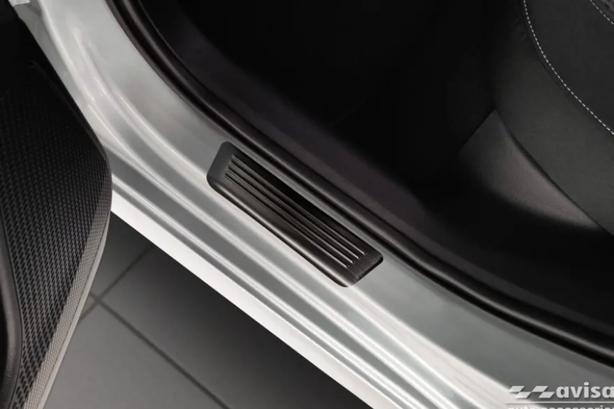 Instegslister i Borstad Svart Stål Skoda Octavia IV 2019->