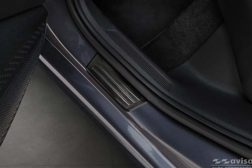 Instegslister i Borstad Svart Stål VW Polo VI 2017->