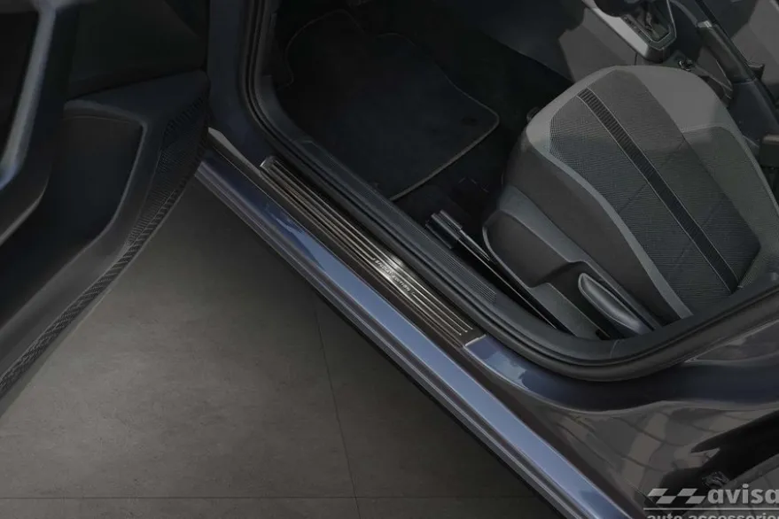 Instegslister i Borstad Svart Stål VW Polo VI 2017->
