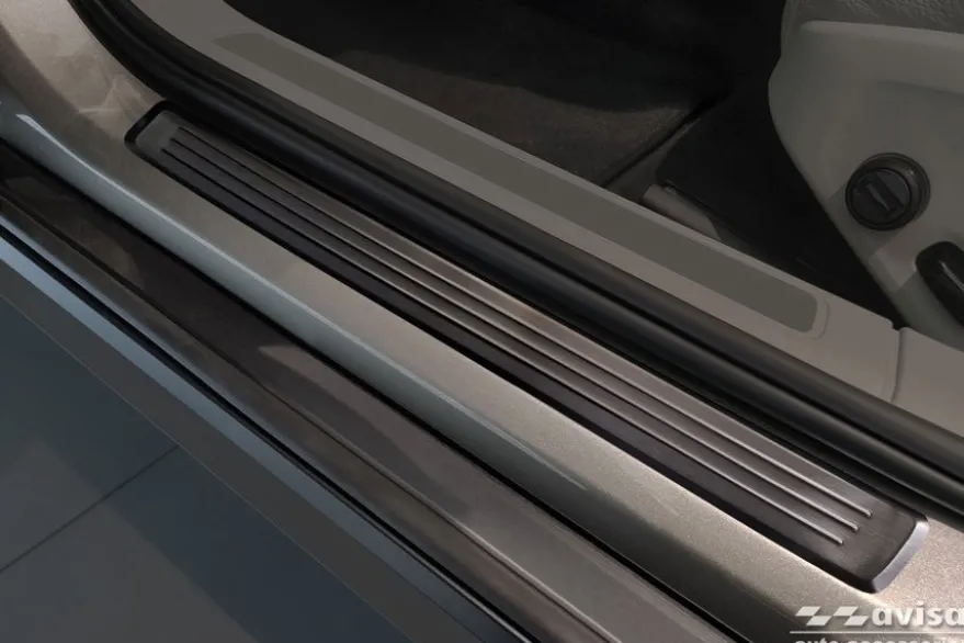 Instegslister i Svart Borstad Stål Volvo V90 2016->