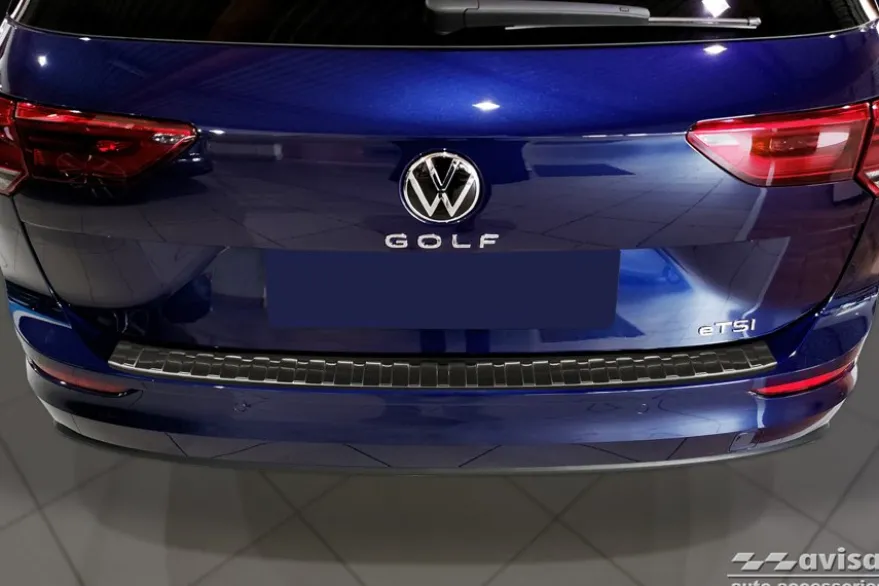 Lastskydd Rostfri Borstad Metall Svart VW Golf VIII Variant 2020->