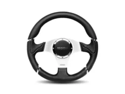 Momo Ratt Tuning Millenium Svart/Silver 320mm Läder