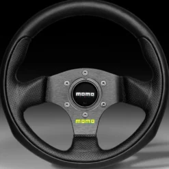 Momo Ratt Tuning Team Svart 300mm Läder