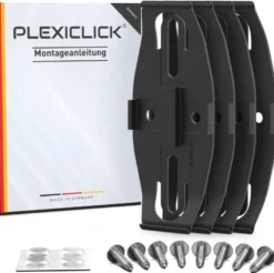 PlexiClick Svart Nummerplåtshållare – 2 Skyltar