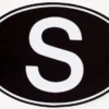 S-Dekal Bil Sverige Svart/Vit 116x91mm