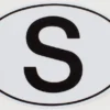 S-Dekal Bil Sverige Vit/Svart 116x91mm