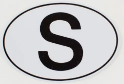 S-Dekal Bil Sverige Vit/Svart 116x91mm