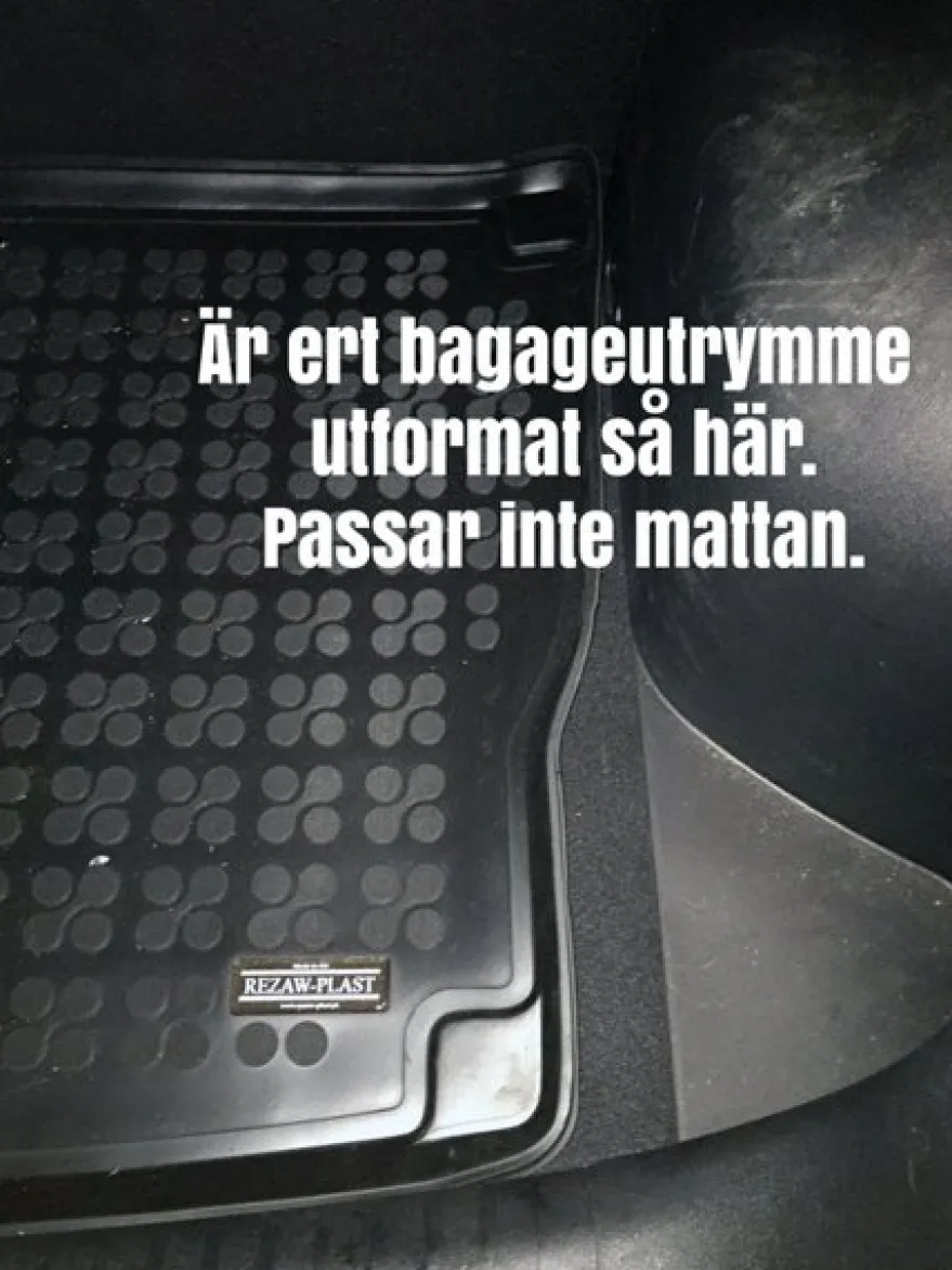 Skålad Mjuk Bagagerumsmatta Svart Kia Niro Hybrid 2016-2022