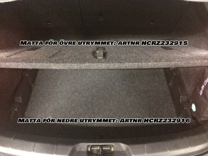 Skålad Mjuk Bagagerumsmatta Svart Volvo V40 2012-2019