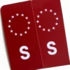 S-Märke Nummerskylt Röd/Vit/Vit