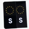 S-Märke Nummerskylt Svart/Vit/Gul