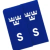 S-Märke TRE KRONOR Nummerskylt Blå/Vit/Vit