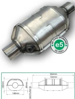 Sport Katalysator 2 ½ tum Metallisk